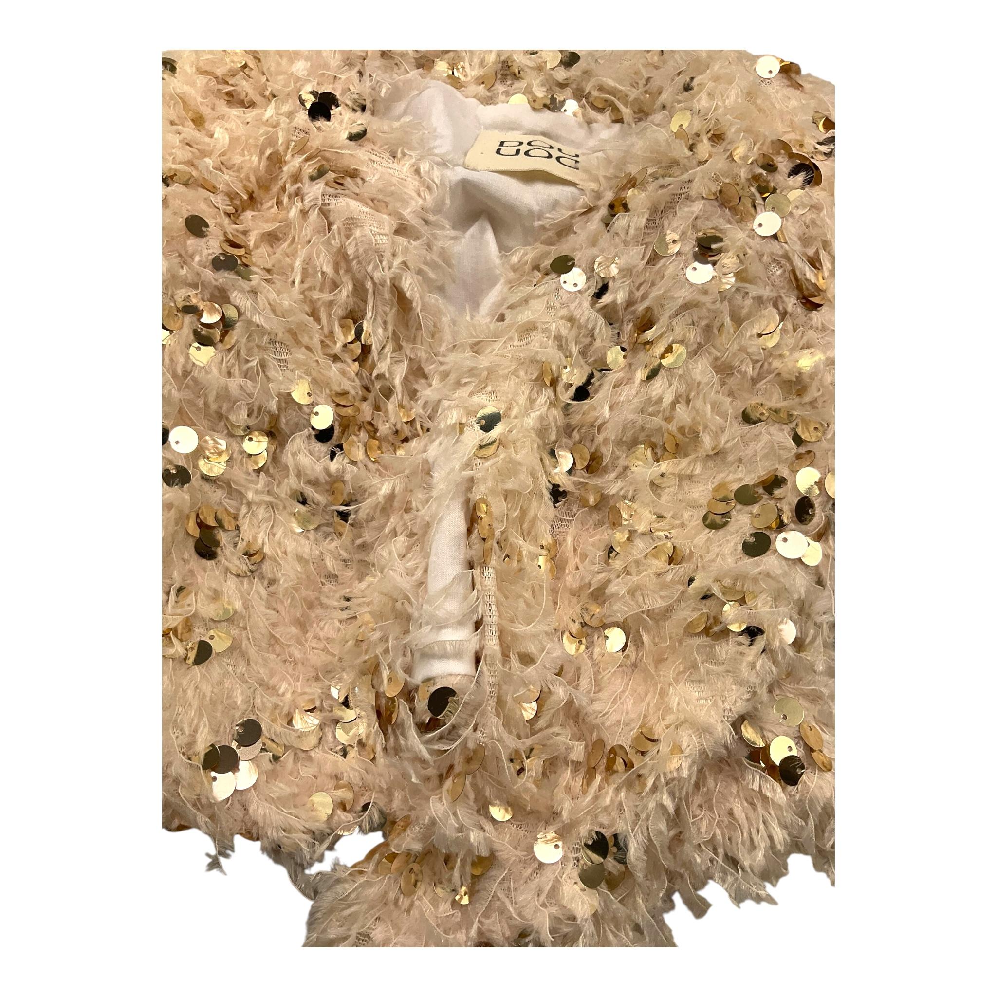 Dou Dou giubbino Tinta Unita con Paillettes per Bambina DQ2A44 ORO DOU DOU 