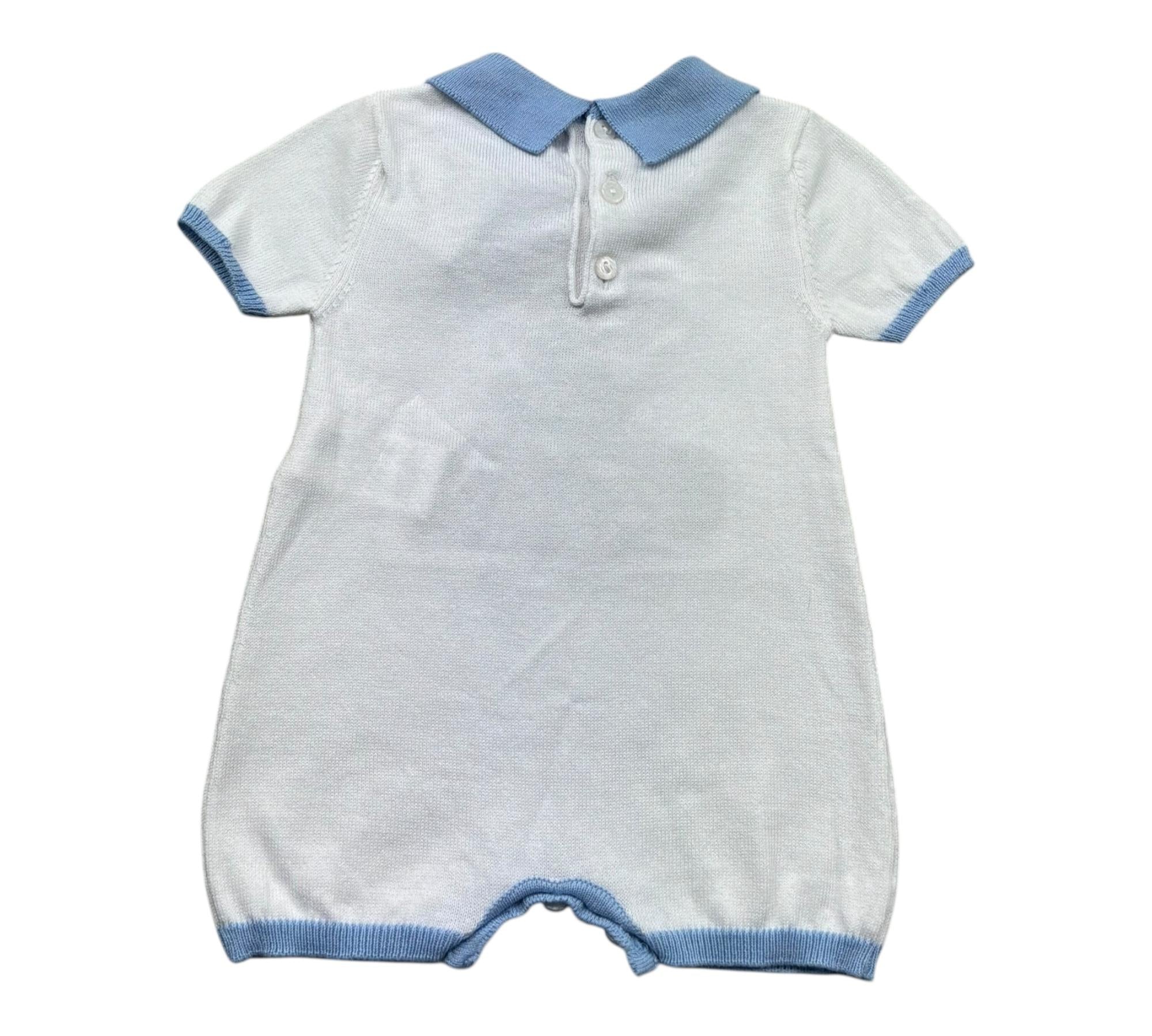 Le Bebe Pagliaccetto Mezza Manica Tinta Unita con Ricami per Neonato LBB5320 BIANCO LE BEBE 