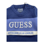 GUESS maglia girocollo tinta unita con stampa logo in contrasto Blu per Neonato N4BR02Z32N0N BLU GUESS 
