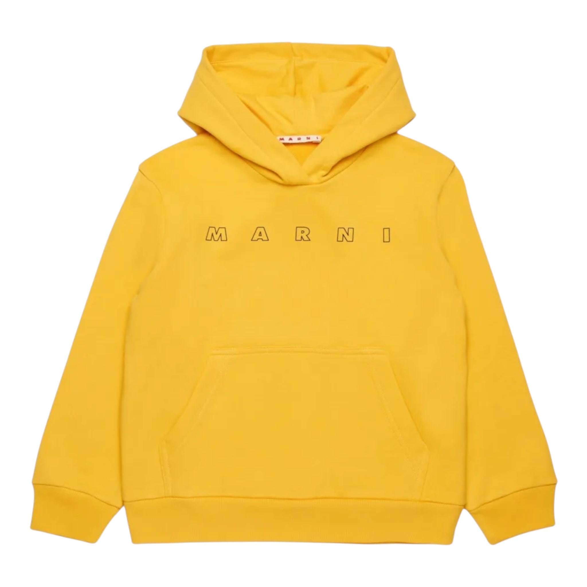 Marni Felpa Chiusa con Cappuccio Tinta Unita con Logo per Bambino M01407 GIALLO MARNI 