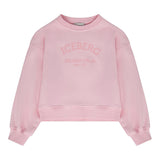Iceberg Felpa Girocollo Tinta Unita con Logo per Bambina MFICE5151J ROSA ICEBERG 