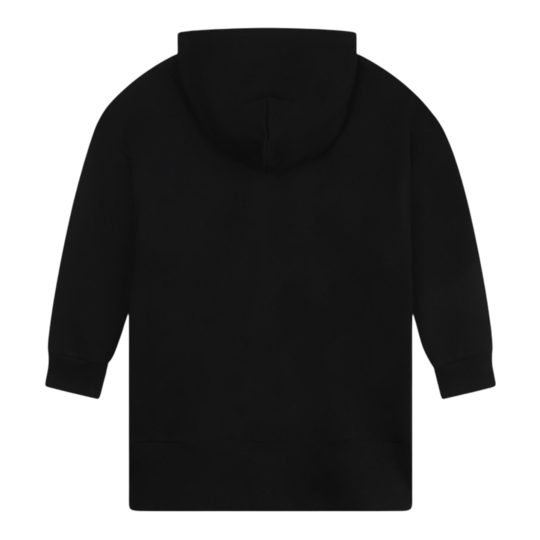 DKNY abito tinta unita con cappuccio Nero per Bambina D60256 NERO DKNY 