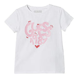 Guess T-Shirt Tinta Unita con Stampa per Neonata A5RI00K6YW4 BIANCO GUESS 