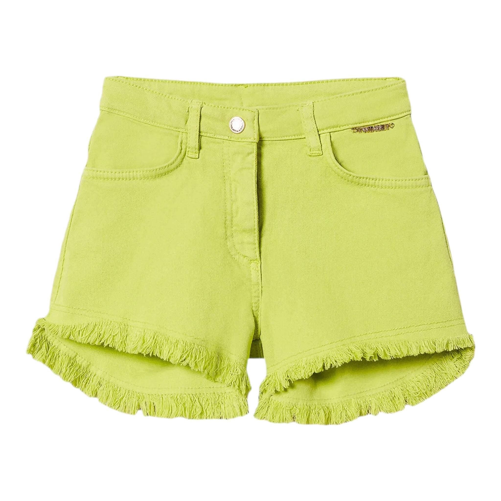 Twinset Short Tinta Unita con Girovita Regolabile per Bambina 251GJ2610 VERDE ACIDO TWINSET 