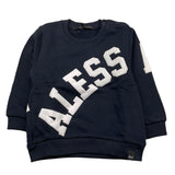Daniele Alessandrini Crewneck Sweatshirt Solid Color with Contrast Print Blue for Newborns