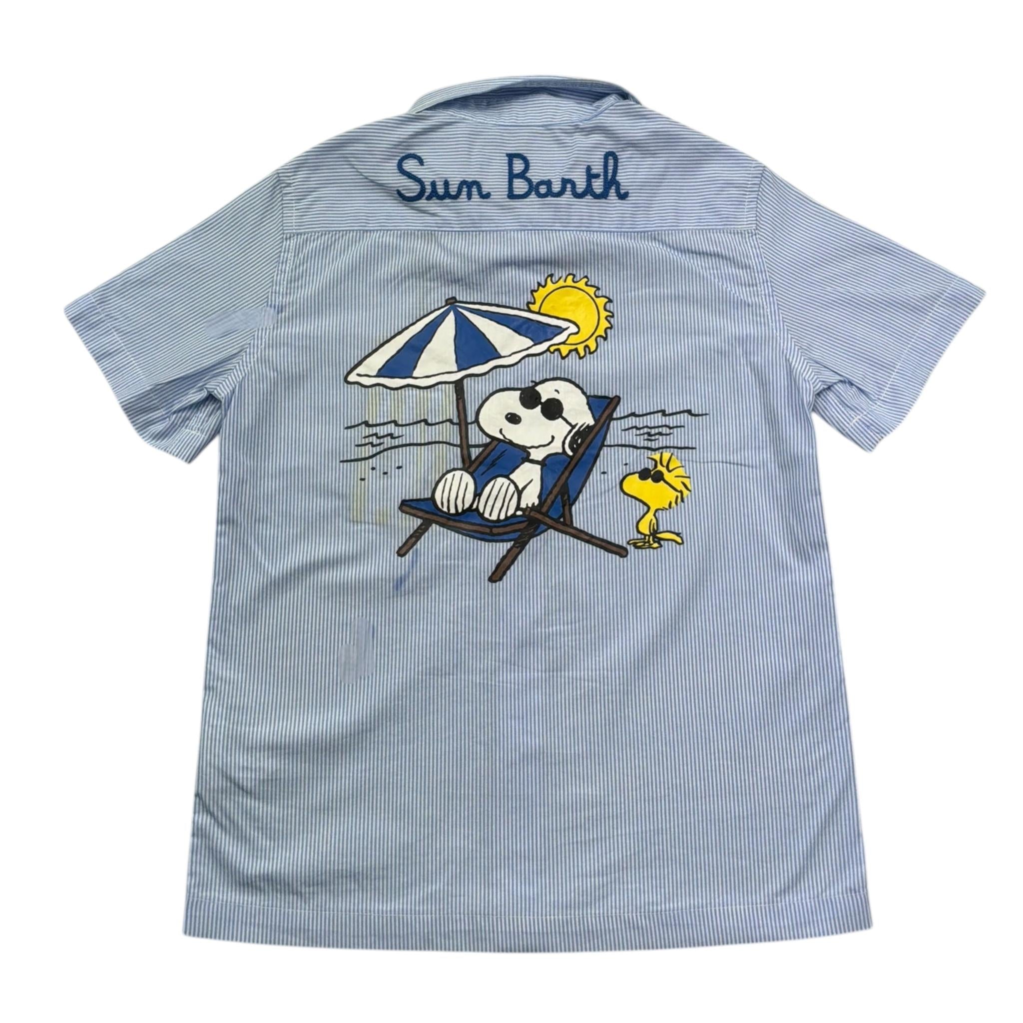 Saint Barth Camicia Mezza Manica Fantasia A Righe per Bambino SIFNOS BLU SAINT BARTH 