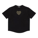 DSQUARED2 t-shirt girocollo tinta unita cn cuore Nero per Bambina DQ2576 NERO DSQUARED2 