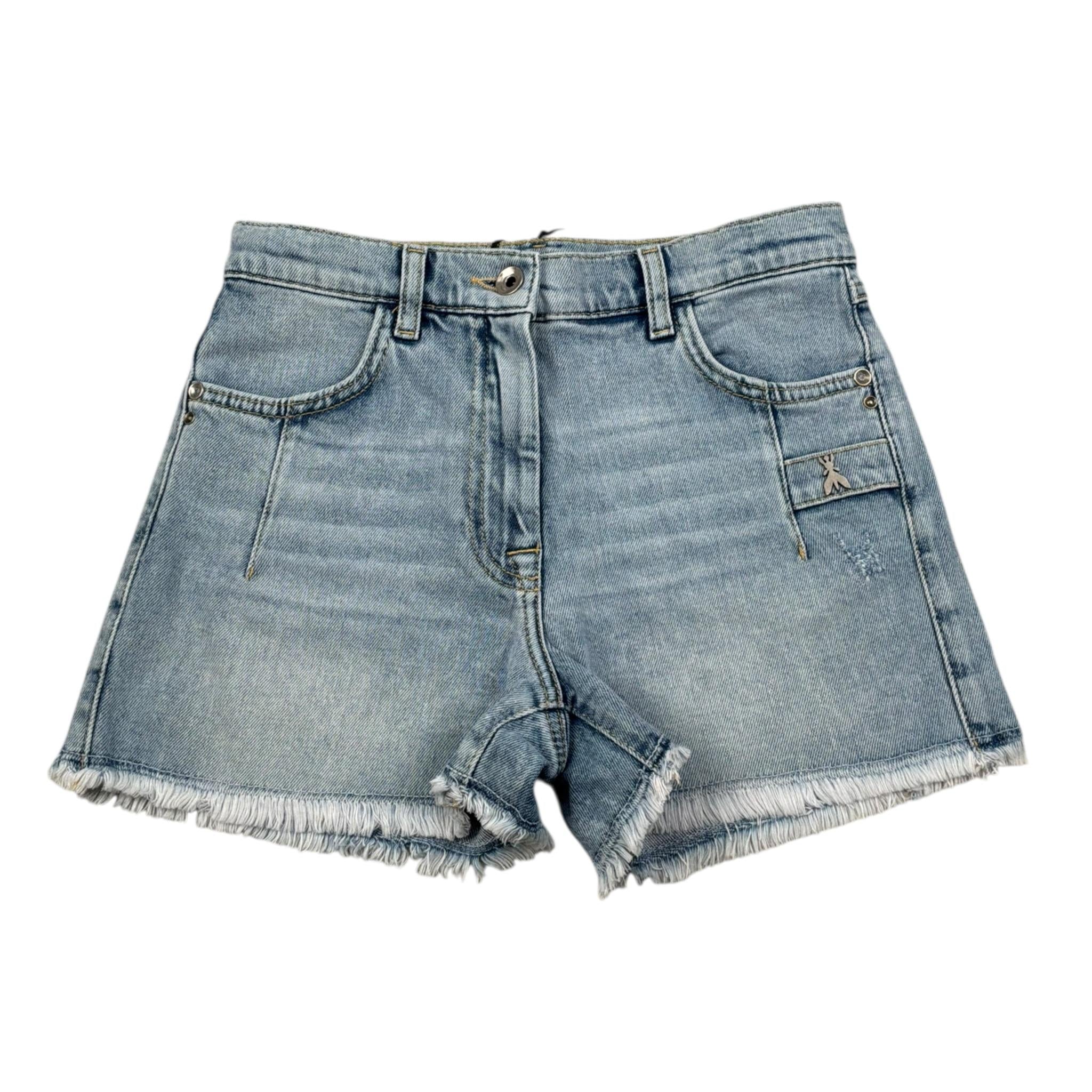 Patrizia Pepe Short In Denim Tinta Unita con Logo per Bambina 7P0377X AZZURRO PATRIZIA PEPE 