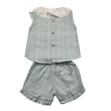 Valentina Bebes 2 Piece Set Shirt-Pants Aqua Green For Newborn