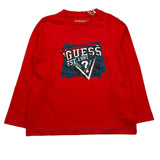 GUESS shirt girocollo tinta unita con stampa Rosso per Neonato N4YI01K8HM4XXXXX ROSSO GUESS 