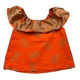 Mariuccia Plain Shirt With Orange Ruffle Armhole For Girls