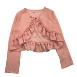 Kiriki Solid Color Sheer Pink Shrug For Girls