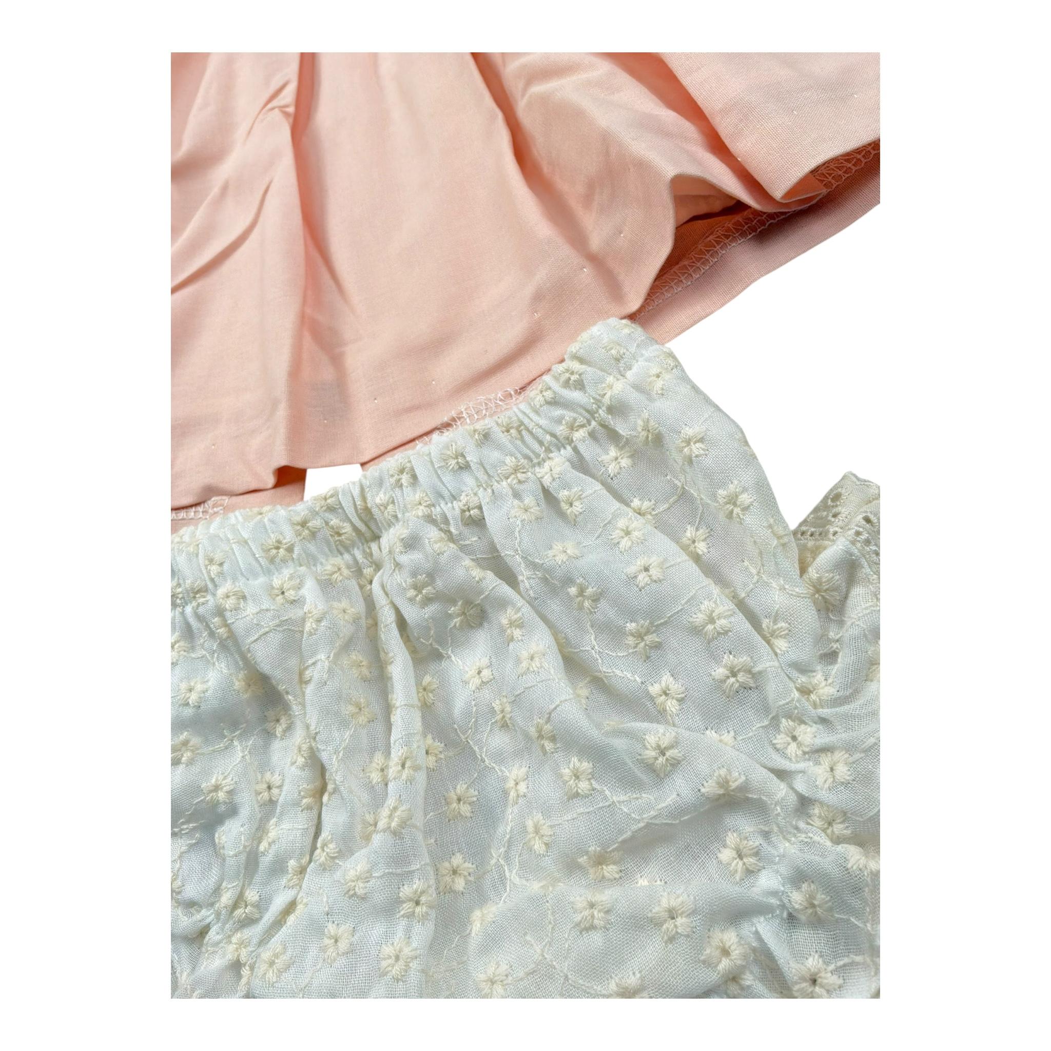 Valentina Bebes Set Abito-Coulotte Tinta Unita per Bambina LOVE12J ROSA VALENTINA BEBES 