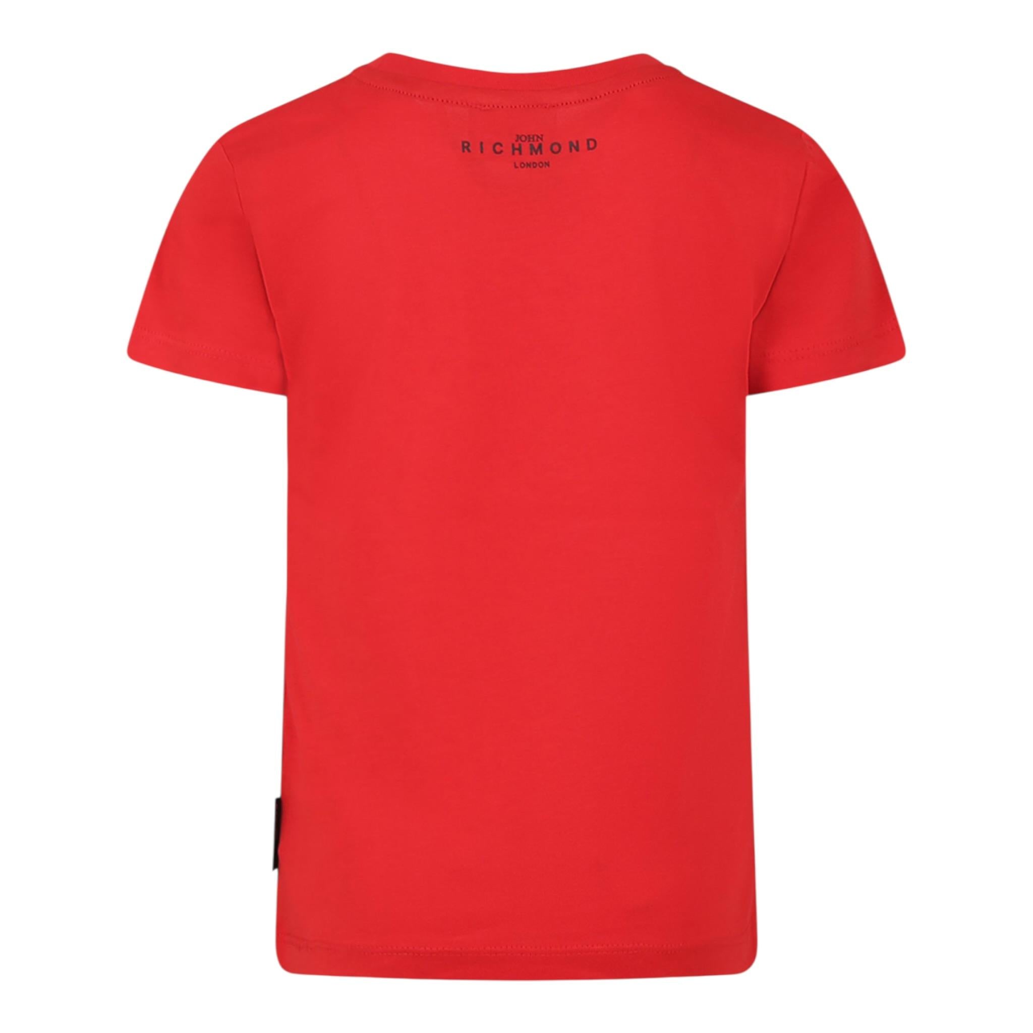John Richmond T-Shirt Girocollo tinta unita con Stampa Rosso per Bambino RBP25003TSXXX ROSSO JOHN RICHMOND 