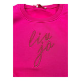 LIU JO felpa modello crop tinta unita con stampa Fuxia per Bambina GF4092XX FUXIA LIU JO 