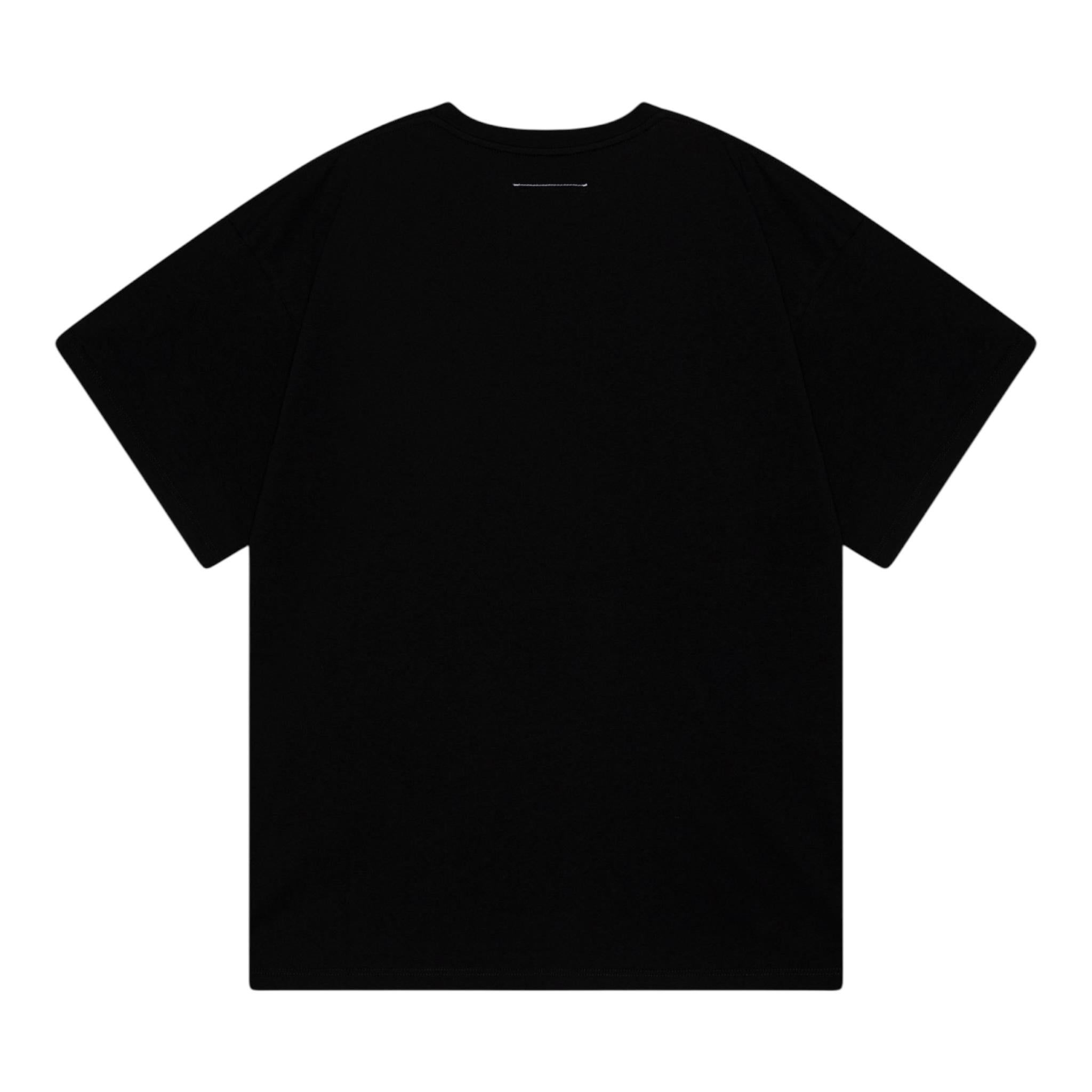 MAISON MARGIELA t-shirt girocollo tinta unita con stampa in contrasto Nero per Bambino N60670 NERO MAISON MARGIELA 