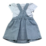 Moschino Completo 2 Pezzi T-Shirt-Salopette Bicolore per Neonata MDG01M BIANCO/AZZURRO MOSCHINO 