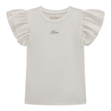 Guess T-Shirt Tinta Unita con Tulle per Bambina K5RI22K6YW4 BIANCO GUESS 