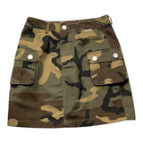 J'Aime' Green Military Pattern Skirt For Girls