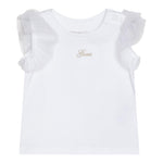 Guess T-Shirt Girocollo Tinta Unita con Logo per Neonata K5GI18K6YW4 BIANCO GUESS 