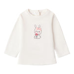 I DO shirt girocollo tinta unita con ricamo Panna per Neonata 4A277 PANNA I DO 