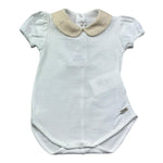 Le Bebe Body Mezza Manica Tinta Unita con Colletto per Neonata LBG6338 BIANCO LE BEBE 