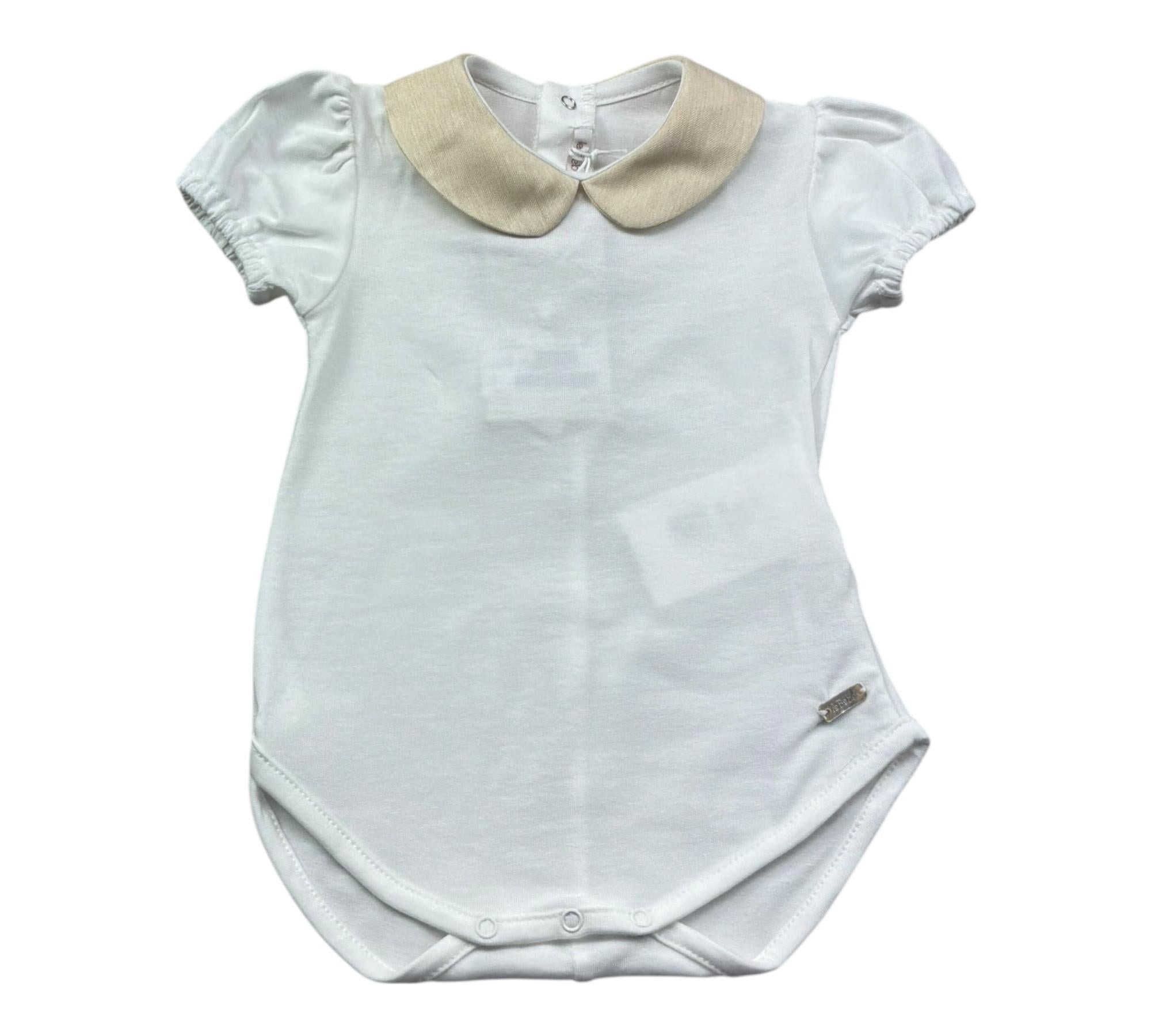 Le Bebe Body Mezza Manica Tinta Unita con Colletto per Neonata LBG6338 BIANCO LE BEBE 