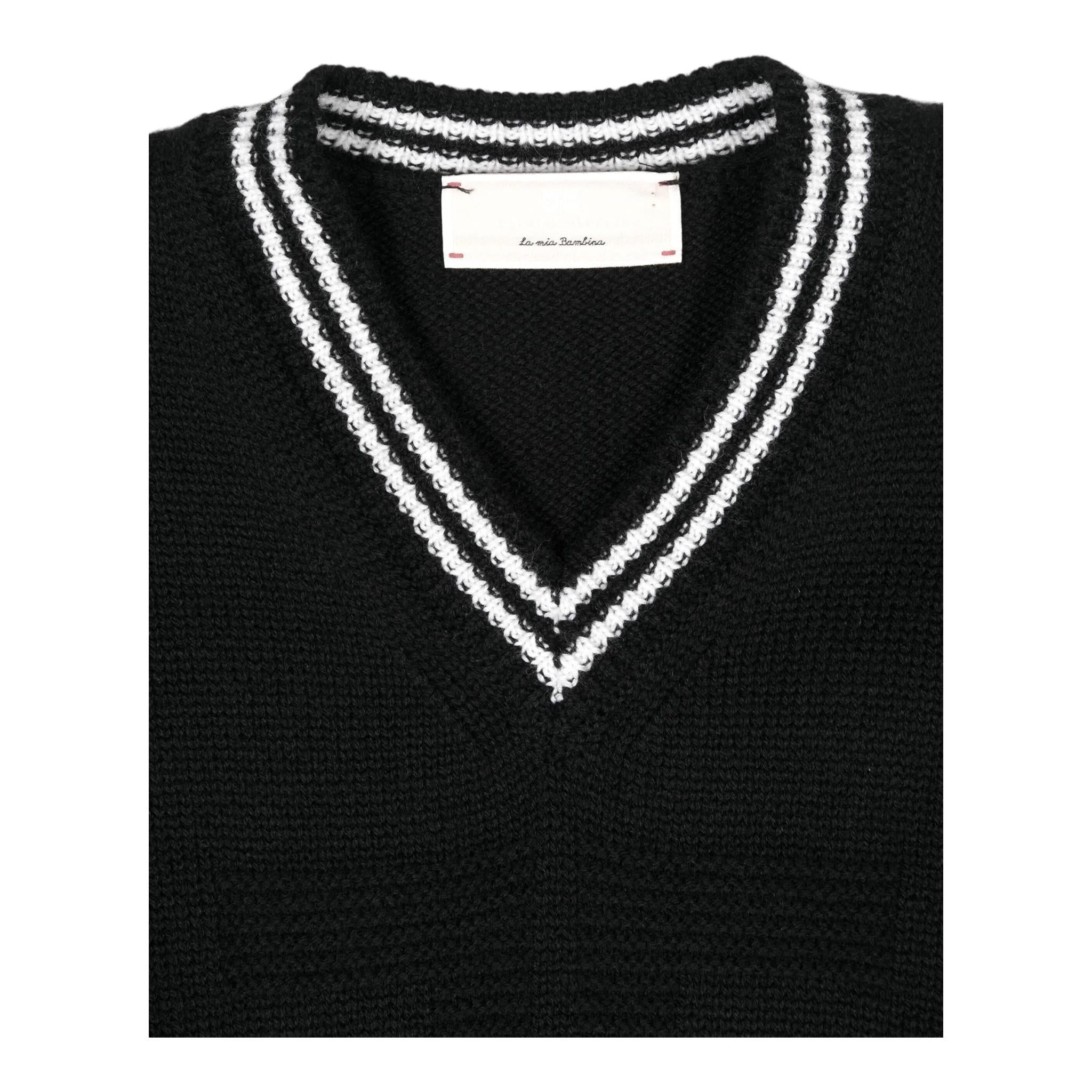 ELISABETTA FRANCHI gilet in maglia scollo a v tinta unita Nero per Bambina EFMA153XX NERO ELISABETTA FRANCHI 