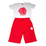 Daniele Alessandrini Complete T-Shirt-Bermuda Two-Tone White/Red For Children