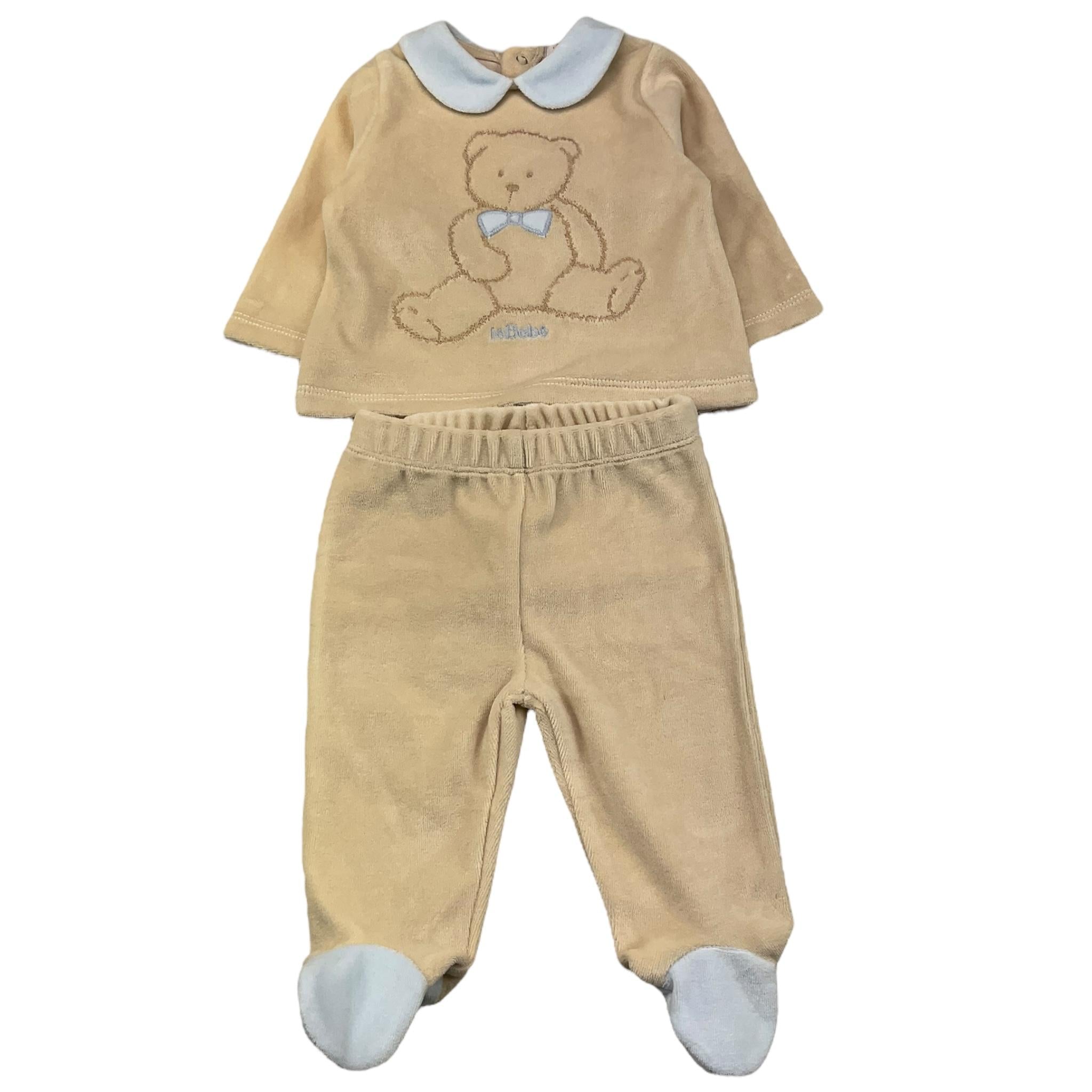 LE BEBE' completo 2 pezzi shirt-ghettina in ciniglia tinta unita Beige per Neonato LBB5082 BEIGE LE BEBE' 