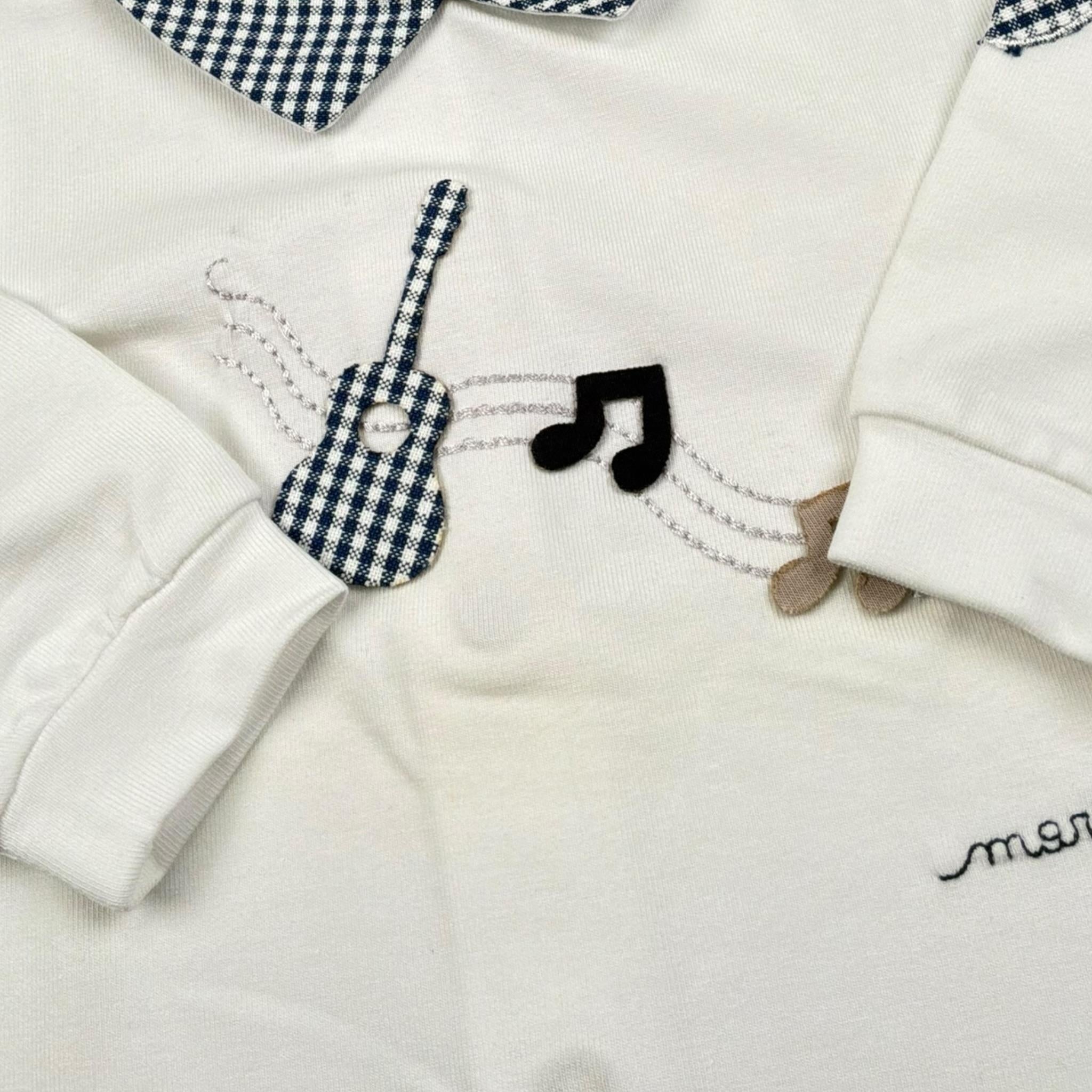 Marlu' Tutina Tinta Unita con Fantasia A Quadri per Neonata EC5914 BIANCO MARLU' 