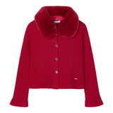 MAYORAL cardigan tinta unita con colletto rimovibile Rosso per Bambina 4362X ROSSO MAYORAL 