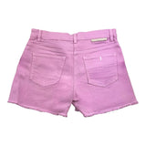 Stella Mccartney Solid Color Denim Shorts With Elastic Waist Pink For Girls