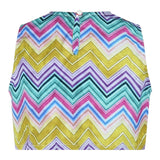 Odi Et Amo Multicolored Top-Skirt Set With Multicolored Abstract Pattern For Girls