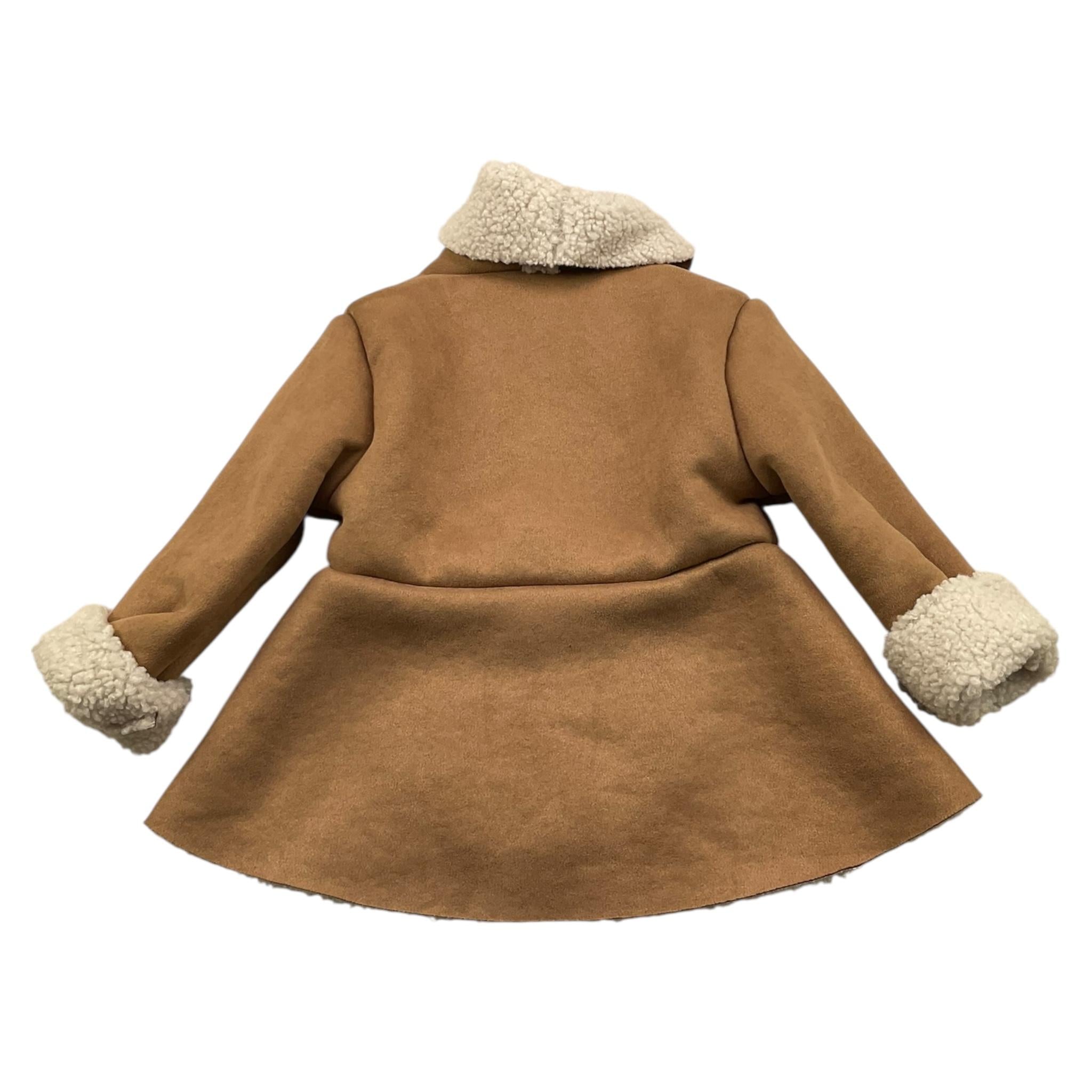 JANICE cappotto tinta unita con pelliccia Cammello per Bambina JN636N CAMMELLO JANICE 