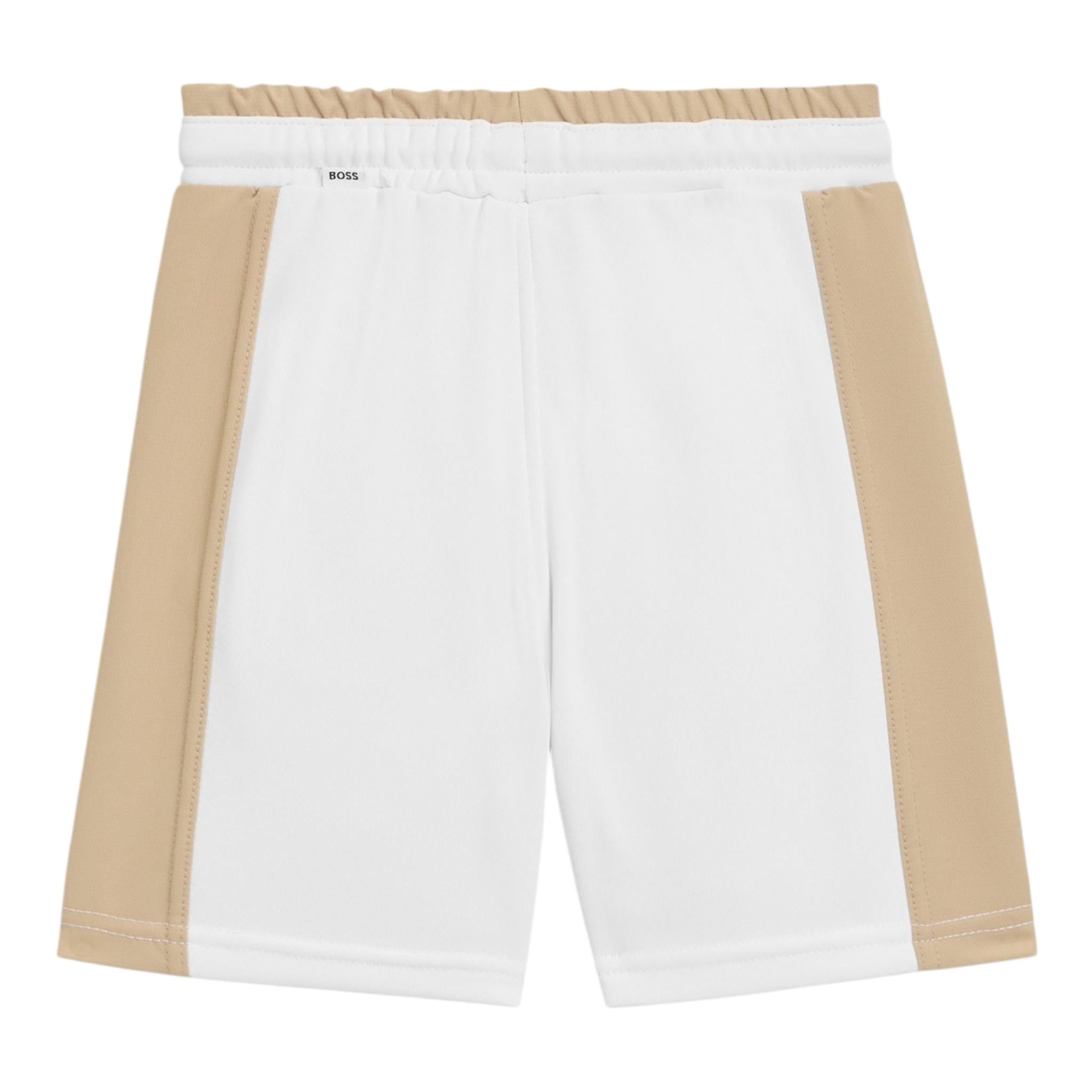 Boss Bermuda Tinta Unita con Elastico In Vita per Bambino J52284 BIANCO BOSS 