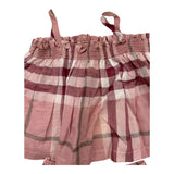 Teddy E Minou Complete Shirt-Ghettina Solid Color With Bordeaux Check Pattern For Baby Girl