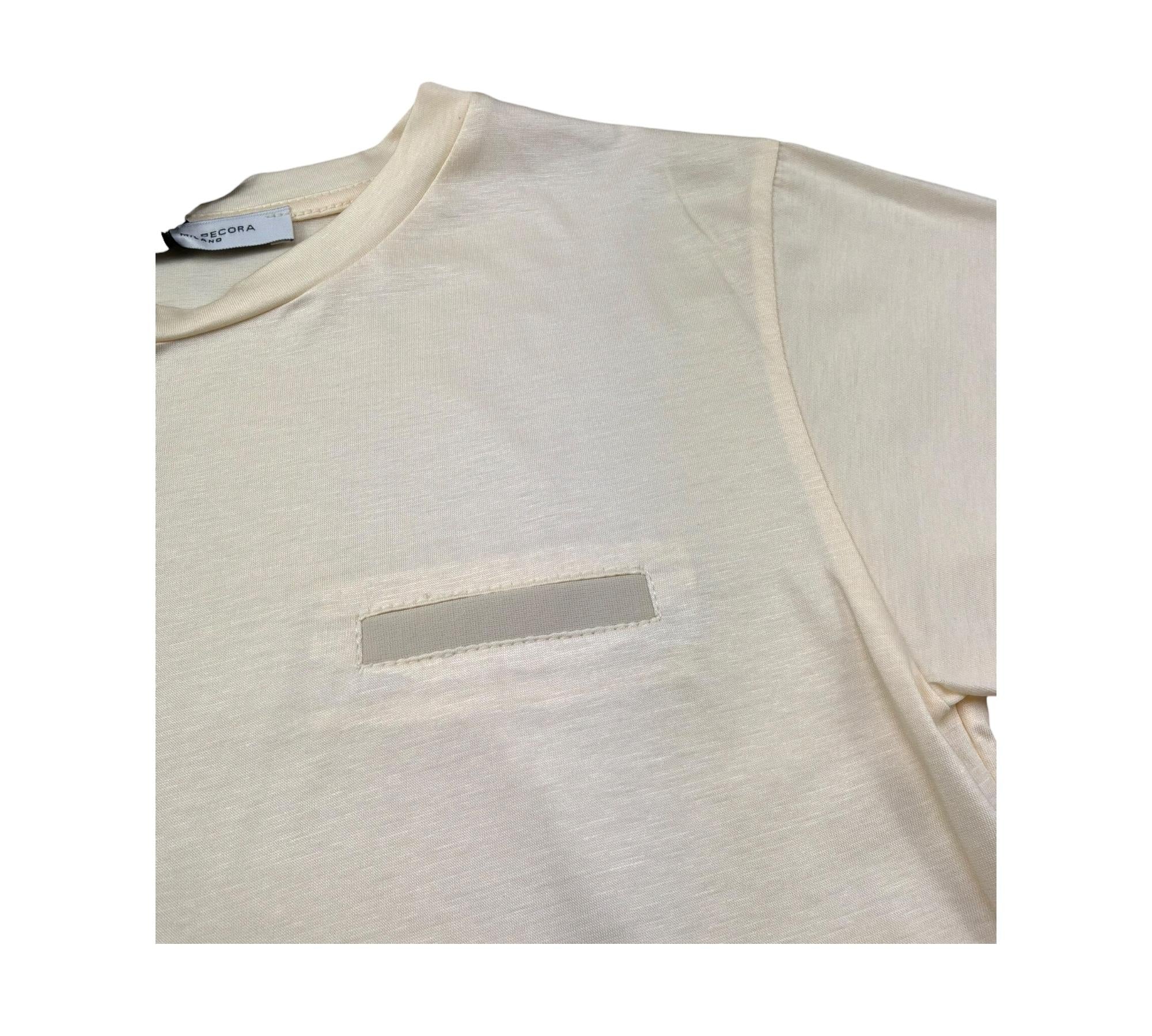 Paolo Pecora T-Shirt Girocollo Tinta Unita con Taschino per Bambino PP4243 PANNA PAOLO PECORA 