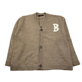 I'M BRIAN cardigan tinta unita con bottoni e stampa Sabbia per Bambino MA3009JX SABBIA I'M BRIAN 