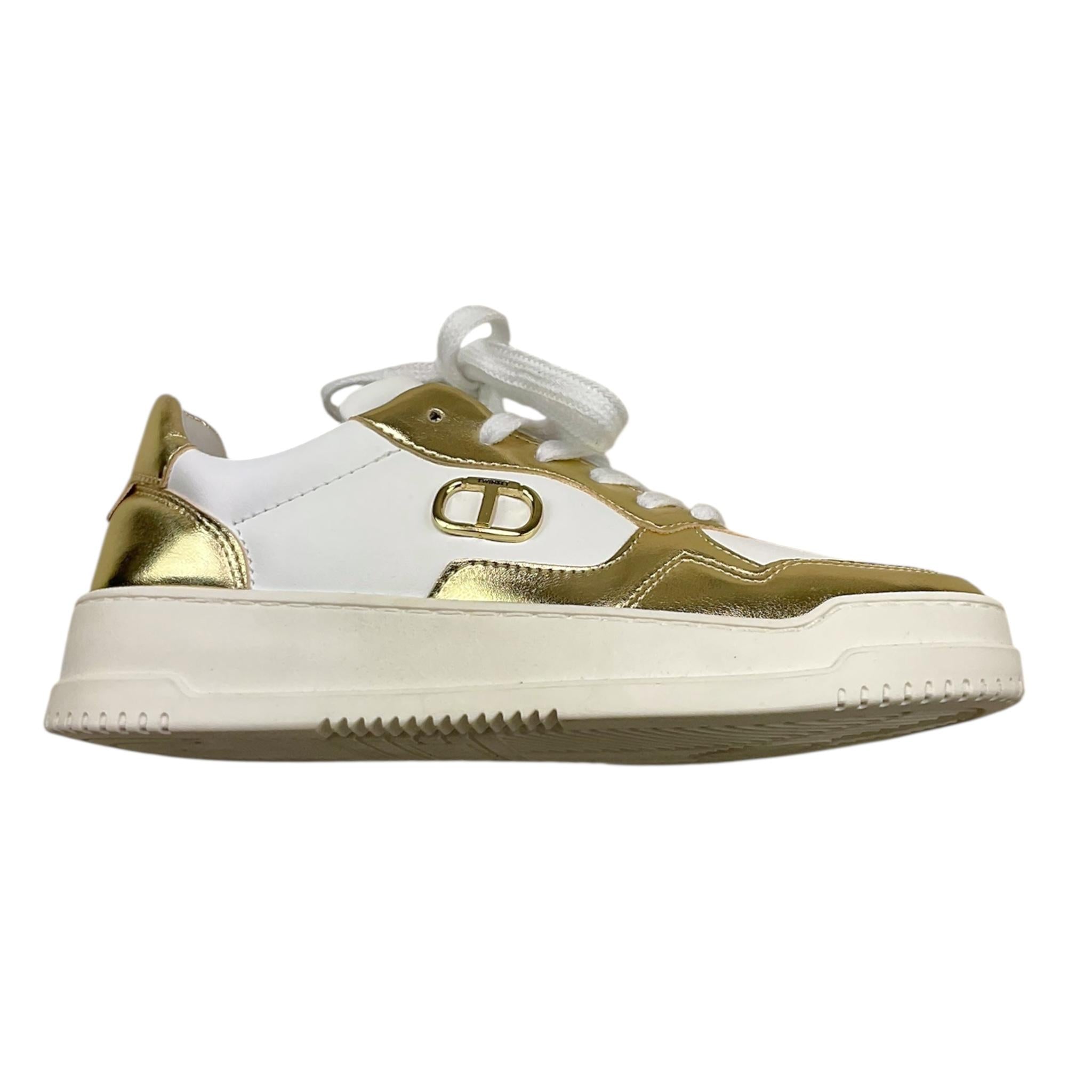 TWINSET sneakers bicolore con lacci Bianco/oro per Bambina 241GCJ110 BIANCO/ORO TWINSET 