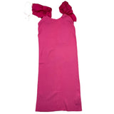 Manila Grace Solid Color Fuchsia Sleeveless Dress For Girls