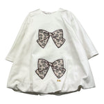 LE BEBE' abito manica lunga tinta unita con stampa fiocchi Panna per Neonata LBG6046 PANNA LE BEBE' 