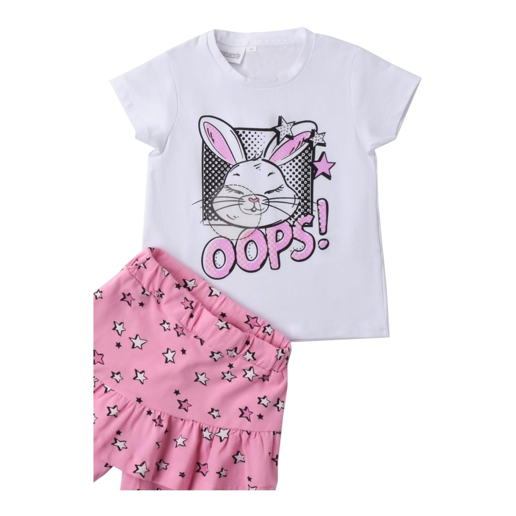 Sarabanda Completo 2 Pezzi T-Shirt-Short  per Neonata 0B2533N BIANCO SARABANDA 