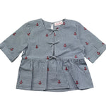 Saint Barth Camicia Mezza Manica Fantasia A Righe per Bambina ALYSON BLU SAINT BARTH 