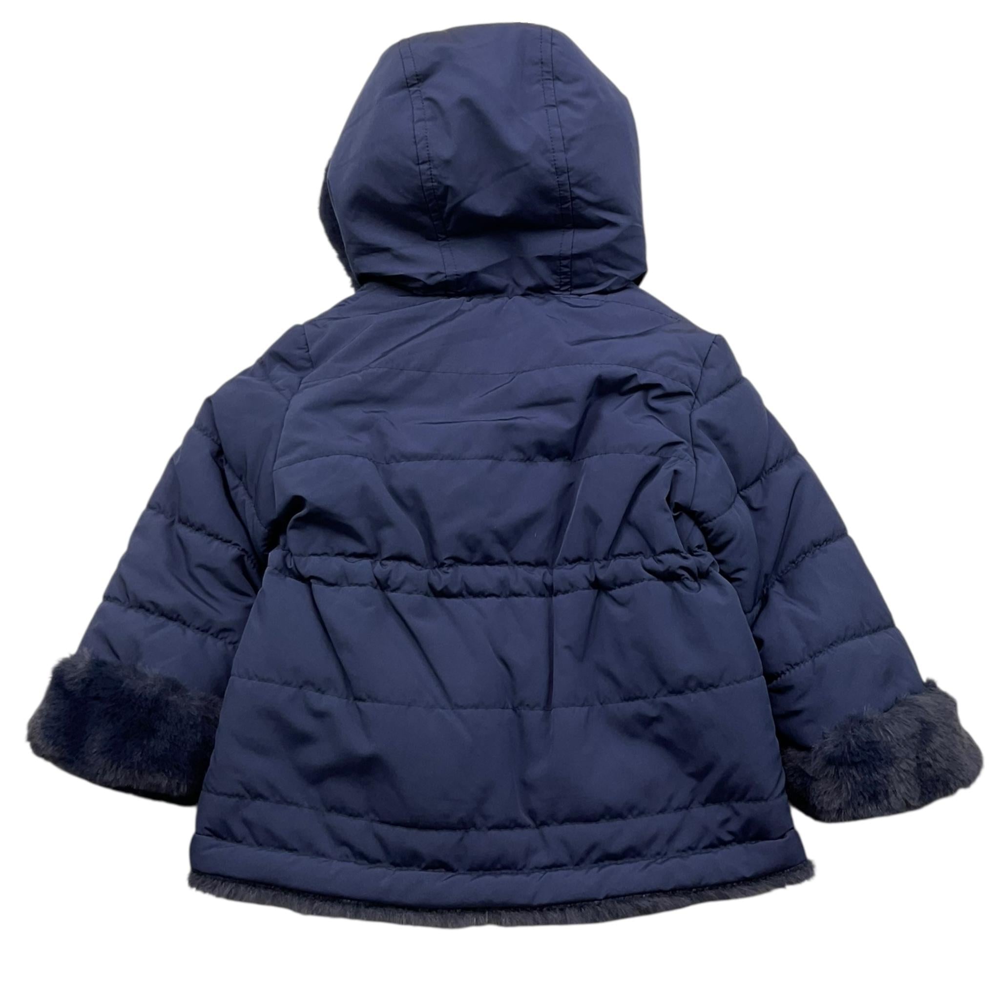 MINI BANDA giubbino tinta unita con cappuccio Blu per Neonata 31774 BLU MINI BANDA 