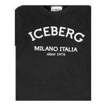Iceberg T-Shirt Girocollo Tinta Unita con Stampa per Bambino TSICE5126J NERO ICEBERG 