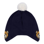 MOSCHINO cappello tinta unita con pon pon Blu per Bambino MUX04Z BLU MOSCHINO 