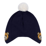 MOSCHINO cappello tinta unita con pon pon Blu per Bambino MUX04Z BLU MOSCHINO 