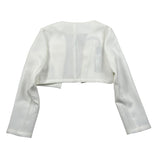 Naice Giacca Modello Crop Tinta Unita per Bambina 24102 BIANCO NAICE 