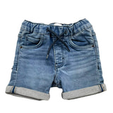 Boss Bermuda Denim Solid Color Elastic Waist Blue For Baby